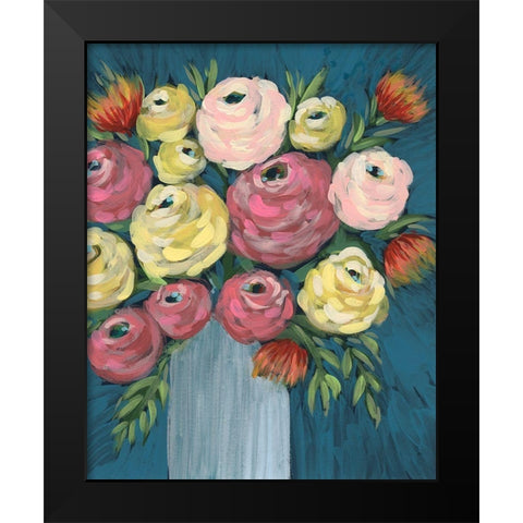 Loose Floral I Black Modern Wood Framed Art Print by Moore, Regina