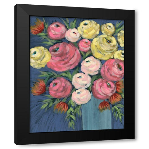 Loose Floral II Black Modern Wood Framed Art Print by Moore, Regina