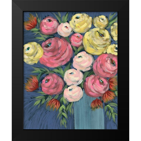 Loose Floral II Black Modern Wood Framed Art Print by Moore, Regina