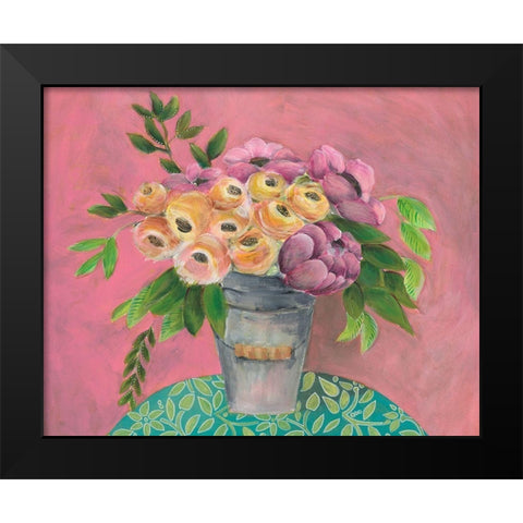 Sunny Bouquet I Black Modern Wood Framed Art Print by Moore, Regina