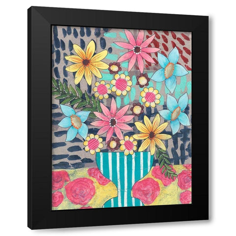 Floral Surprise I Black Modern Wood Framed Art Print by Moore, Regina