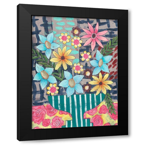 Floral Surprise II Black Modern Wood Framed Art Print with Double Matting by Moore, Regina