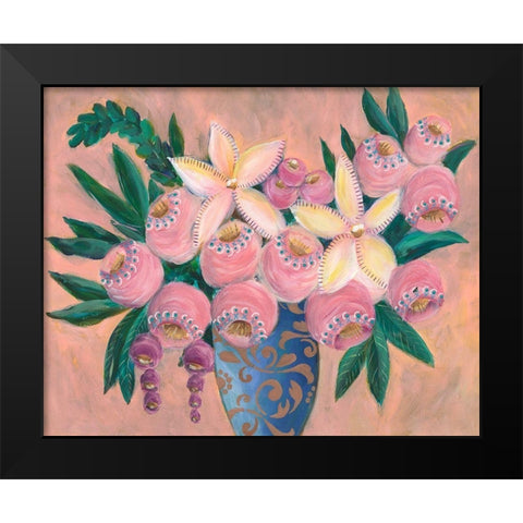 Floral Dujour I Black Modern Wood Framed Art Print by Moore, Regina