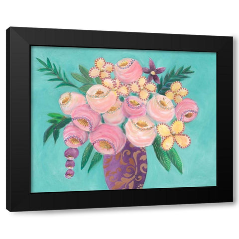 Floral Dujour II Black Modern Wood Framed Art Print by Moore, Regina