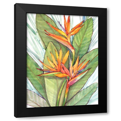 Tropical Botanical Paradise I Black Modern Wood Framed Art Print with Double Matting by OToole, Tim