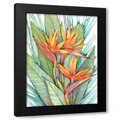 Tropical Botanical Paradise II Black Modern Wood Framed Art Print with Double Matting by OToole, Tim