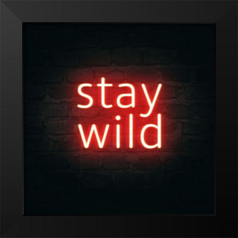 Neon Inspo I Black Modern Wood Framed Art Print by Borges, Victoria