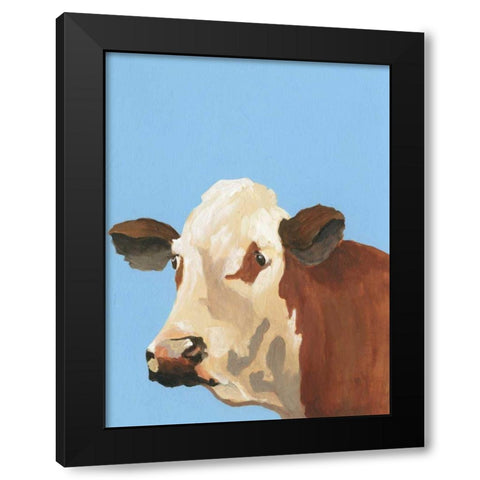 Cow-don Bleu I Black Modern Wood Framed Art Print by Moore, Regina