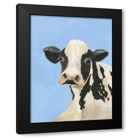 Cow-don Bleu III Black Modern Wood Framed Art Print by Moore, Regina