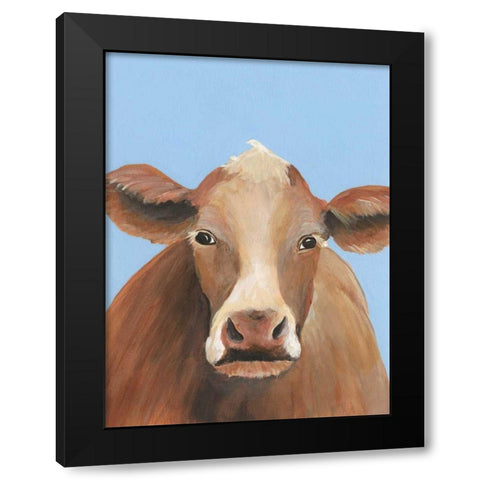 Cow-don Bleu IV Black Modern Wood Framed Art Print by Moore, Regina