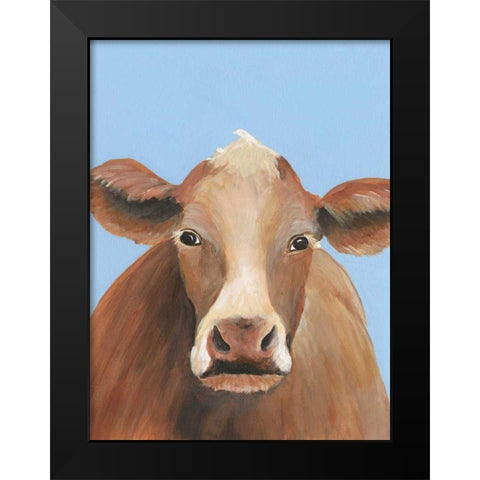 Cow-don Bleu IV Black Modern Wood Framed Art Print by Moore, Regina