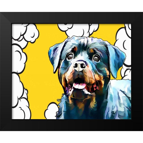 Pop Dog III Black Modern Wood Framed Art Print by Curinga, Kim