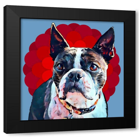 Pop Dog VII Black Modern Wood Framed Art Print with Double Matting by Curinga, Kim