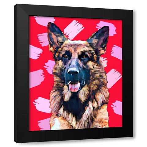 Pop Dog XIV Black Modern Wood Framed Art Print with Double Matting by Curinga, Kim