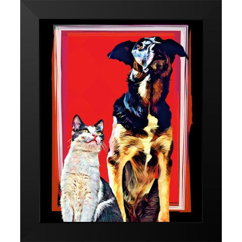 Pop Dog XV Black Modern Wood Framed Art Print by Curinga, Kim