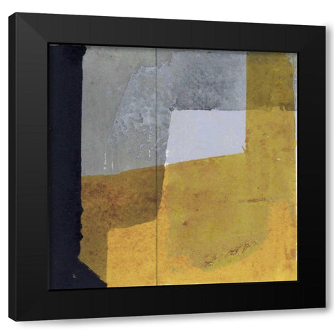 Black and Yellow III Black Modern Wood Framed Art Print with Double Matting by Bellissimo Art