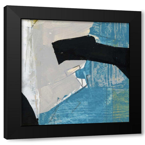 Blue and Black I Black Modern Wood Framed Art Print by Bellissimo Art