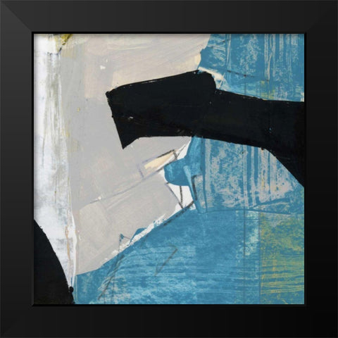 Blue and Black I Black Modern Wood Framed Art Print by Bellissimo Art