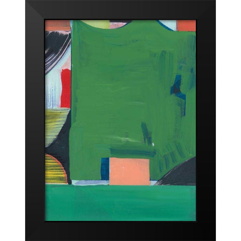 Teal Abstract II Black Modern Wood Framed Art Print by Bellissimo Art