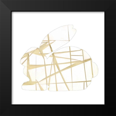 Geometric Rabbit I Black Modern Wood Framed Art Print by Goldberger, Jennifer