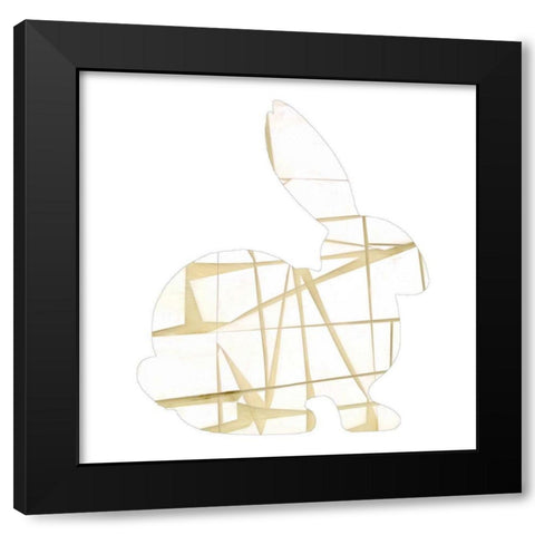 Geometric Rabbit II Black Modern Wood Framed Art Print by Goldberger, Jennifer
