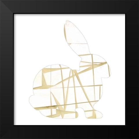 Geometric Rabbit II Black Modern Wood Framed Art Print by Goldberger, Jennifer