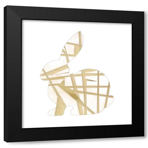 Geometric Rabbit III Black Modern Wood Framed Art Print by Goldberger, Jennifer