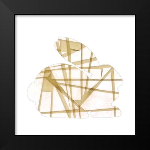 Geometric Rabbit IV Black Modern Wood Framed Art Print by Goldberger, Jennifer