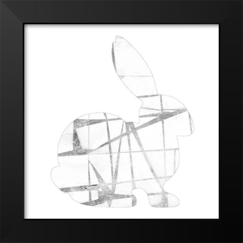 Geometric Rabbit in Silver II Black Modern Wood Framed Art Print by Goldberger, Jennifer