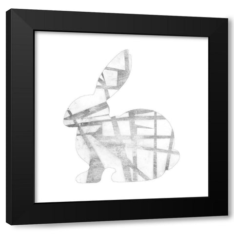 Geometric Rabbit in Silver III Black Modern Wood Framed Art Print by Goldberger, Jennifer