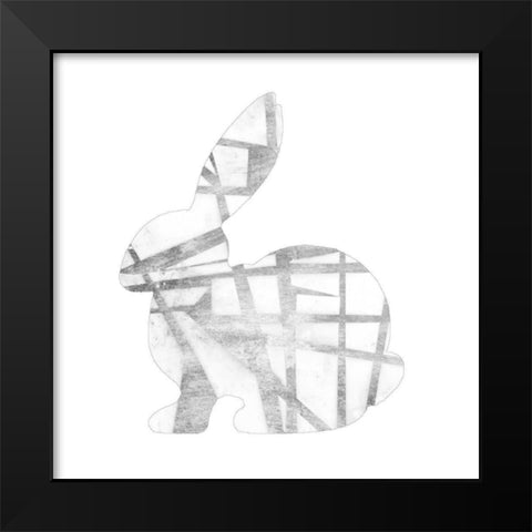 Geometric Rabbit in Silver III Black Modern Wood Framed Art Print by Goldberger, Jennifer