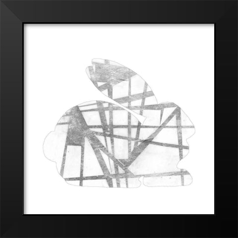 Geometric Rabbit in Silver IV Black Modern Wood Framed Art Print by Goldberger, Jennifer