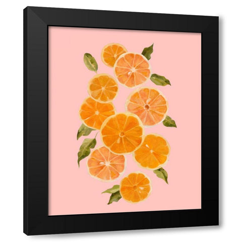 Spring Citrus I Black Modern Wood Framed Art Print with Double Matting by Caroline, Emma