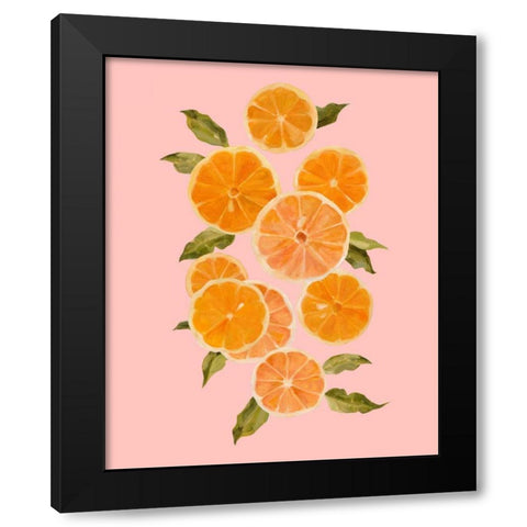Spring Citrus II Black Modern Wood Framed Art Print by Caroline, Emma