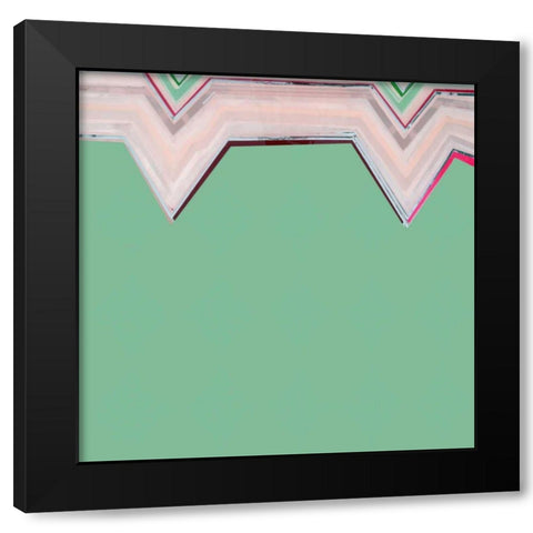 Aqua Zig Zag III Black Modern Wood Framed Art Print with Double Matting by Bellissimo Art