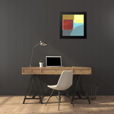 Blue Neons I Black Modern Wood Framed Art Print by Bellissimo Art