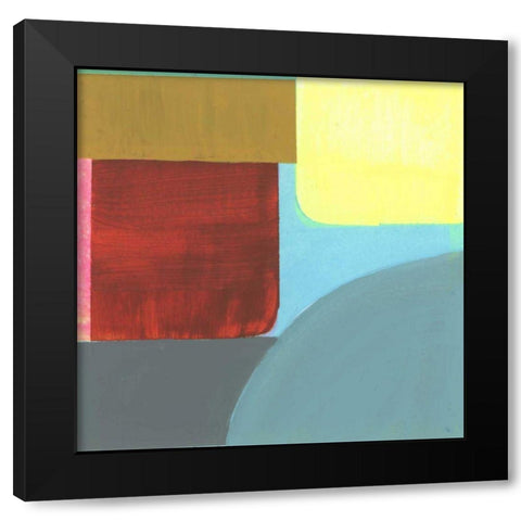 Blue Neons I Black Modern Wood Framed Art Print with Double Matting by Bellissimo Art
