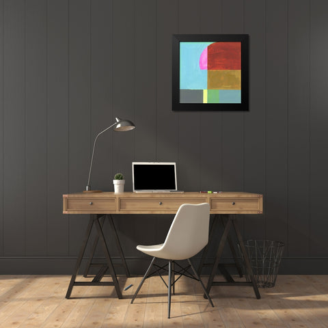 Blue Neons II Black Modern Wood Framed Art Print by Bellissimo Art