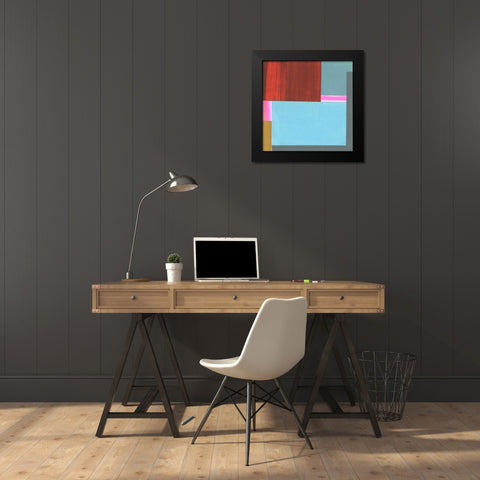 Blue Neons III Black Modern Wood Framed Art Print by Bellissimo Art