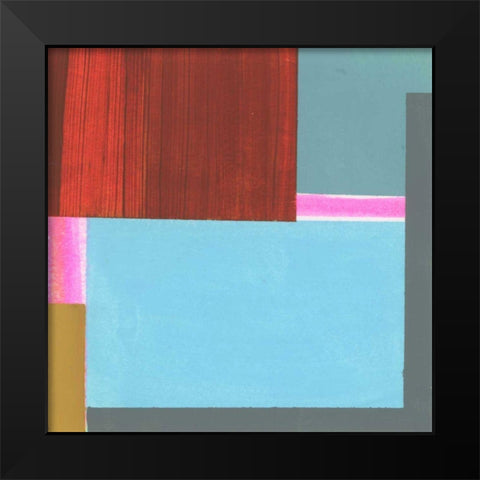 Blue Neons III Black Modern Wood Framed Art Print by Bellissimo Art