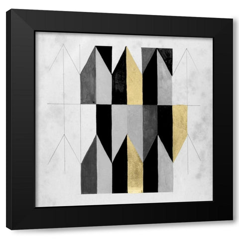 Gilt Geometry V Black Modern Wood Framed Art Print with Double Matting by McCavitt, Naomi