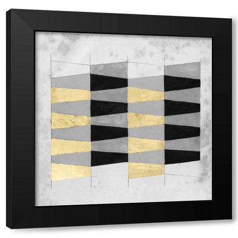 Gilt Geometry VI Black Modern Wood Framed Art Print by McCavitt, Naomi