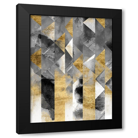 Gilt Reflections I Black Modern Wood Framed Art Print with Double Matting by Zarris, Chariklia