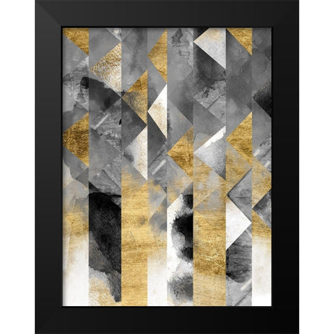 Gilt Reflections I Black Modern Wood Framed Art Print by Zarris, Chariklia