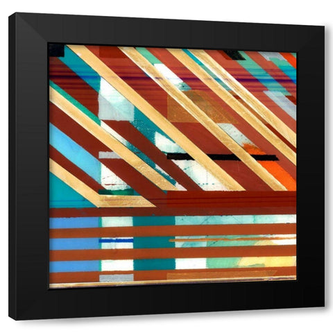 Zig Zag I Black Modern Wood Framed Art Print by Bellissimo Art
