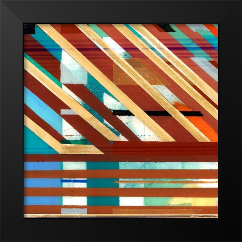 Zig Zag I Black Modern Wood Framed Art Print by Bellissimo Art