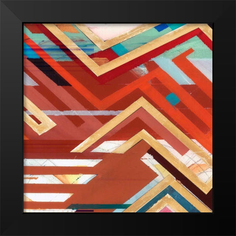 Zig Zag II Black Modern Wood Framed Art Print by Bellissimo Art