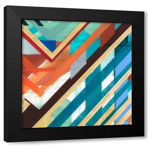 Zig Zag III Black Modern Wood Framed Art Print with Double Matting by Bellissimo Art