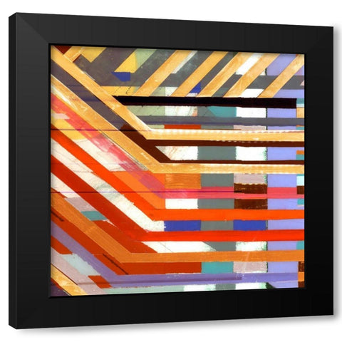 Zig Zag VI Black Modern Wood Framed Art Print by Bellissimo Art