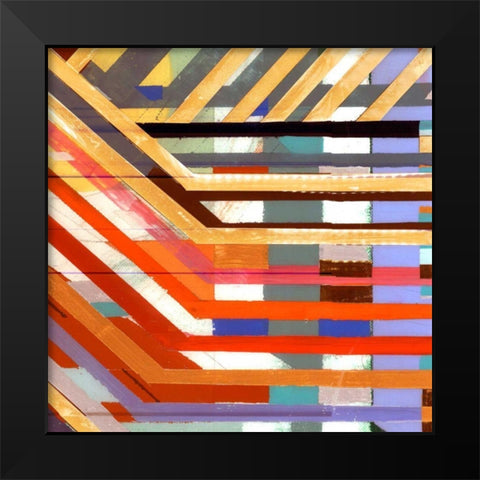 Zig Zag VI Black Modern Wood Framed Art Print by Bellissimo Art